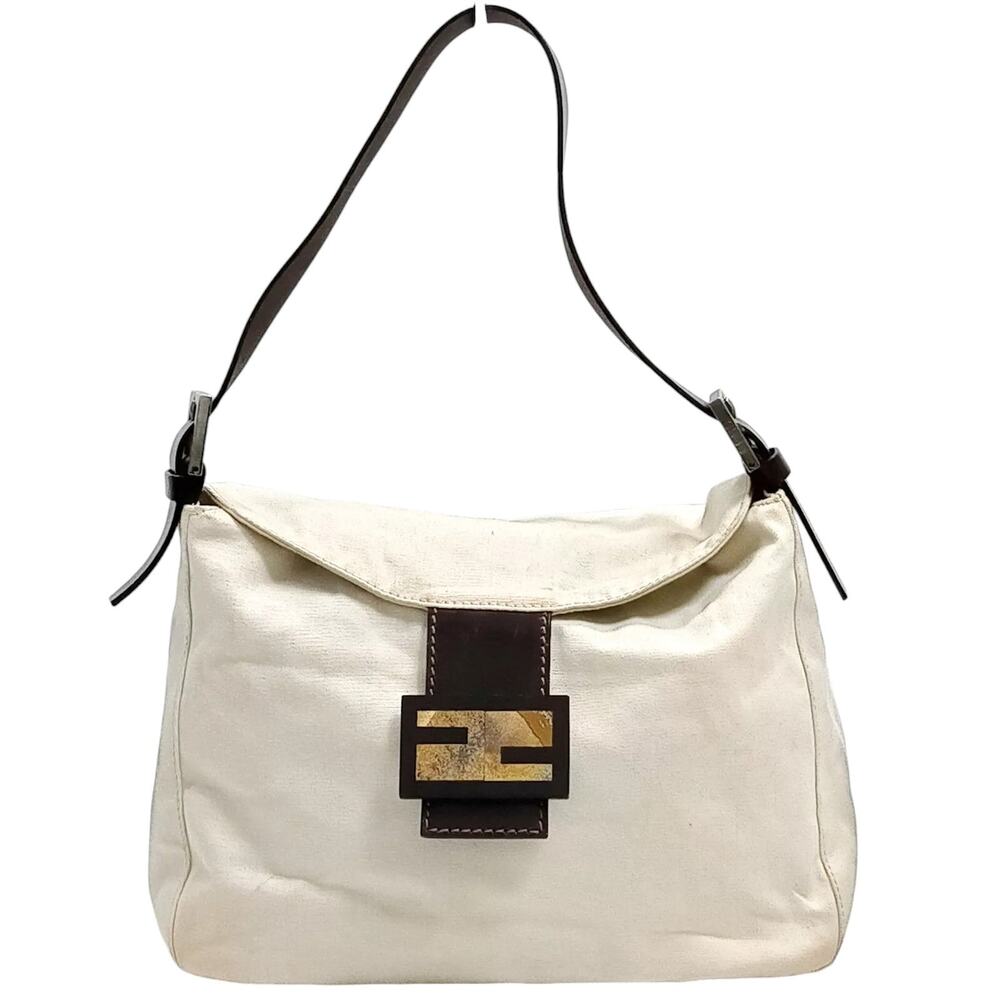 Fendi Natural Canvas Baguette